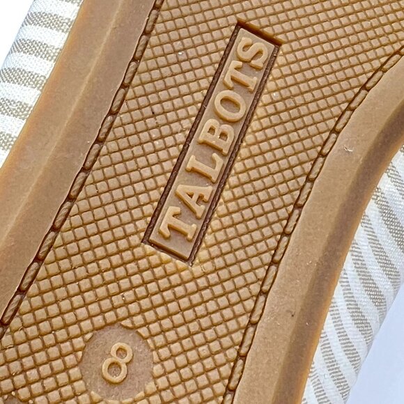 Talbots Womens Size 8 Tan White Beige Stripe Slip On Flats Loafers Shoes - Picture 12 of 12